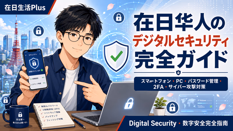 【2026年完整指南】在日华人数字安全手册：密码管理・Passkey・詐欺・违法下载・中国App・VPN・金融账户全面防护