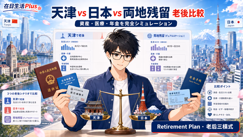 【2030年倒计时】天津 vs 日本 vs 两边都留——在日华人老后三模式医疗・年金完整模拟