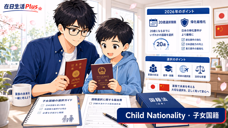 【2026年最新】在日华人子女国籍完全攻略：永住者≠中国籍无、20岁选择期限、帰化严格化全解析